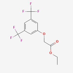 molecular formula C12H10F6O3 B7891735 Ethyl 2-[3,5-bis(trifluoromethyl)phenoxy]acetate 