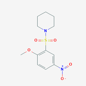 molecular formula C12H16N2O5S B7891821 1-[(2-Methoxy-5-nitrobenzene)sulfonyl]piperidine 