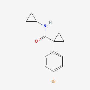molecular formula C13H14BrNO B7891933 1-(4-bromophenyl)-N-cyclopropylcyclopropane-1-carboxamide 