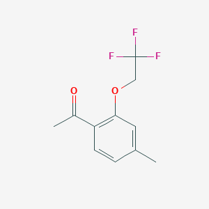 molecular formula C11H11F3O2 B7892030 1-[4-Methyl-2-(2,2,2-trifluoroethoxy)phenyl]ethan-1-one 