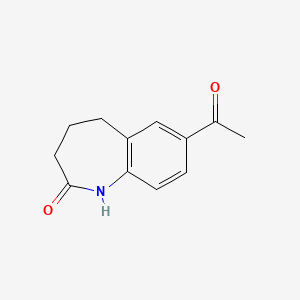 molecular formula C12H13NO2 B7892061 7-Acetyl-1,3,4,5-tetrahydro-1-benzazepin-2-one 