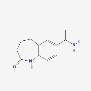 molecular formula C12H16N2O B7892068 7-(1-Aminoethyl)-1,3,4,5-tetrahydro-1-benzazepin-2-one 