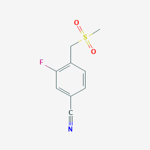 molecular formula C9H8FNO2S B7892098 3-Fluoro-4-(methanesulfonylmethyl)benzonitrile 