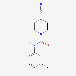 molecular formula C14H17N3O B7892253 4-Cyano-N-(m-tolyl)piperidine-1-carboxamide 