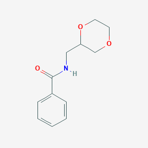 molecular formula C12H15NO3 B7892296 N-((1,4-Dioxan-2-yl)methyl)benzamide 