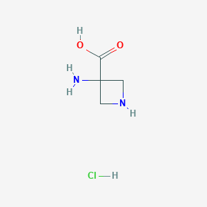 molecular formula C4H9ClN2O2 B7892409 3-Aminoazetidine-3-carboxylic acid hydrochloride 