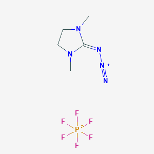 molecular formula C5H10F6N5P B7892417 2-Azido-4,5-dihydro-1,3-dimethyl-1H-imidazolium hexafluorophosphate 