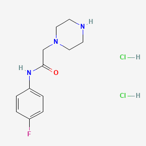 molecular formula C12H18Cl2FN3O B7892434 N-(4-fluorophenyl)-2-(piperazin-1-yl)acetamide dihydrochloride 