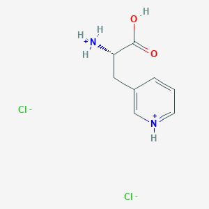 molecular formula C8H12Cl2N2O2 B7892458 [(1S)-1-carboxy-2-pyridin-1-ium-3-ylethyl]azanium;dichloride 