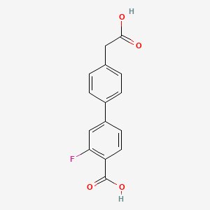molecular formula C15H11FO4 B7892471 4-(3-Fluoro-4-carbonylphenyl)phenylacetic acid 