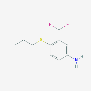 molecular formula C10H13F2NS B7892614 3-(Difluoromethyl)-4-(propylsulfanyl)aniline 
