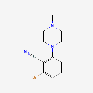 molecular formula C12H14BrN3 B7892653 2-Bromo-6-(4-methyl-1-piperazinyl)benzonitrile CAS No. 1260763-01-6