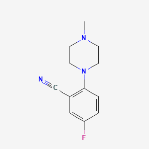 molecular formula C12H14FN3 B7892742 5-Fluoro-2-(4-methylpiperazin-1-yl)benzonitrile 