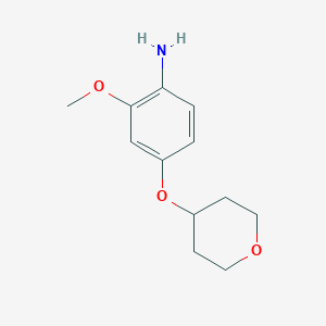 molecular formula C12H17NO3 B7892803 2-Methoxy-4-((tetrahydro-2H-pyran-4-yl)oxy)aniline 