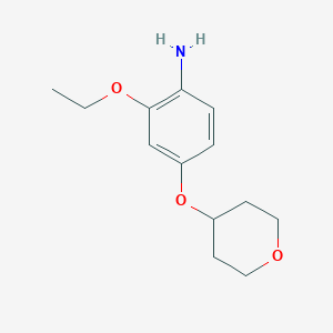 molecular formula C13H19NO3 B7892808 2-Ethoxy-4-((tetrahydro-2H-pyran-4-yl)oxy)aniline 
