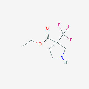 molecular formula C8H12F3NO2 B7892858 Ethyl 3-(trifluoromethyl)pyrrolidine-3-carboxylate 