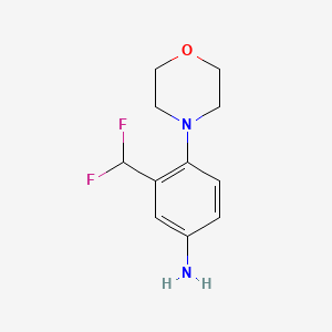 molecular formula C11H14F2N2O B7892876 3-(Difluoromethyl)-4-(morpholin-4-yl)aniline 