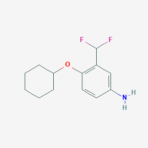 molecular formula C13H17F2NO B7892886 4-(Cyclohexyloxy)-3-(difluoromethyl)aniline 