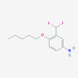 molecular formula C12H17F2NO B7892910 3-(Difluoromethyl)-4-(pentyloxy)aniline 