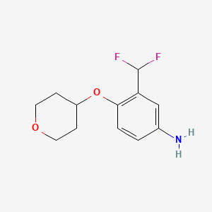 3-(Difluoromethyl)-4-(oxan-4-yloxy)aniline
