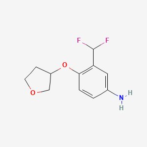 molecular formula C11H13F2NO2 B7892921 3-(Difluoromethyl)-4-(oxolan-3-yloxy)aniline 