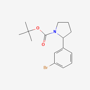 molecular formula C15H20BrNO2 B7892949 tert-Butyl 2-(3-bromophenyl)pyrrolidine-1-carboxylate 