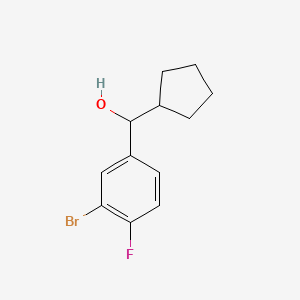 molecular formula C12H14BrFO B7893046 (3-Bromo-4-fluorophenyl)(cyclopentyl)methanol 