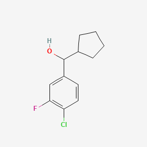 molecular formula C12H14ClFO B7893073 Cyclopentyl (4-chloro-3-fluorophenyl)methanol 