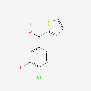 molecular formula C11H8ClFOS B7893075 4-Chloro-3-fluorophenyl-(2-thienyl)methanol 