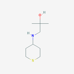 molecular formula C9H19NOS B7893084 2-Methyl-1-((tetrahydro-2H-thiopyran-4-yl)amino)propan-2-ol 