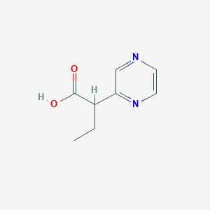 molecular formula C8H10N2O2 B7893159 2-(Pyrazin-2-yl)butanoic acid 