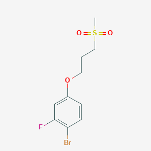 molecular formula C10H12BrFO3S B7893214 1-Bromo-2-fluoro-4-(3-(methylsulfonyl)propoxy)benzene 