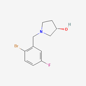 molecular formula C11H13BrFNO B7893254 (3S)-1-[(2-bromo-5-fluorophenyl)methyl]pyrrolidin-3-ol 