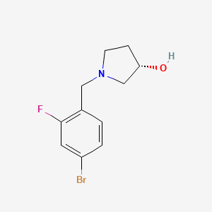 molecular formula C11H13BrFNO B7893258 (3S)-1-[(4-bromo-2-fluorophenyl)methyl]pyrrolidin-3-ol 
