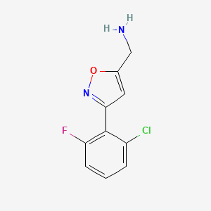 molecular formula C10H8ClFN2O B7893407 [3-(2-Chloro-6-fluorophenyl)-1,2-oxazol-5-yl]methanamine 