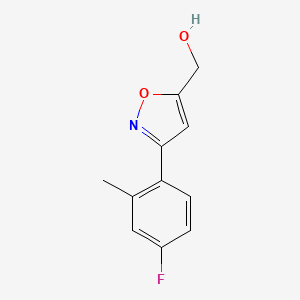 molecular formula C11H10FNO2 B7893433 [3-(4-Fluoro-2-methylphenyl)-1,2-oxazol-5-yl]methanol 