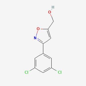 molecular formula C10H7Cl2NO2 B7893437 [3-(3,5-Dichlorophenyl)-1,2-oxazol-5-yl]methanol 