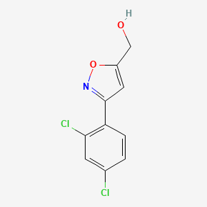 molecular formula C10H7Cl2NO2 B7893443 3-(2,4-Dichlorophenyl)isoxazole-5-methanol 