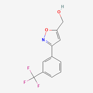 molecular formula C11H8F3NO2 B7893450 m-Trifluoromethylphenyl-5-isoxazole methanol 
