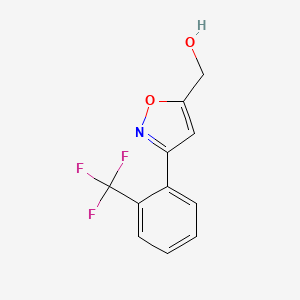 molecular formula C11H8F3NO2 B7893480 [3-[2-(Trifluoromethyl)phenyl]-1,2-oxazol-5-yl]methanol 