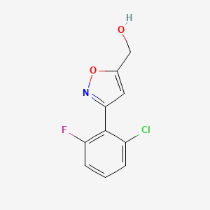 molecular formula C10H7ClFNO2 B7893491 [3-(2-Chloro-6-fluorophenyl)-1,2-oxazol-5-yl]methanol 