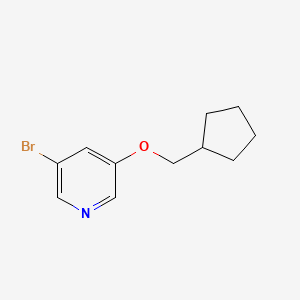 molecular formula C11H14BrNO B7893509 3-Bromo-5-(cyclopentylmethoxy)pyridine 