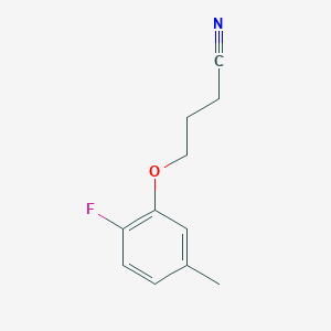 molecular formula C11H12FNO B7893579 4-(2-Fluoro-5-methyl-phenoxy)butanenitrile 
