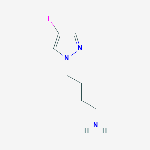 molecular formula C7H12IN3 B7893591 4-(4-碘-1H-吡唑-1-基)丁-1-胺 