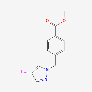 molecular formula C12H11IN2O2 B7893597 Methyl 4-((4-iodo-1H-pyrazol-1-yl)methyl)benzoate 