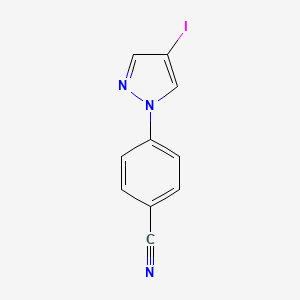 molecular formula C10H6IN3 B7893605 4-(4-iodo-1H-pyrazol-1-yl)benzonitrile 