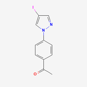 molecular formula C11H9IN2O B7893609 1-[4-(4-Iodo-1H-pyrazol-1-yl)phenyl]ethan-1-one 