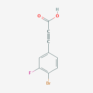 molecular formula C9H4BrFO2 B7893703 3-(4-Bromo-3-fluorophenyl)prop-2-ynoic acid 