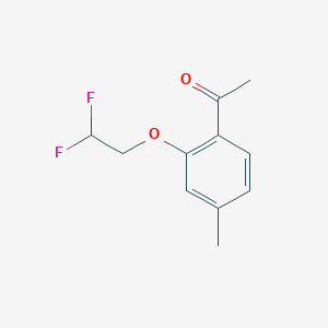 molecular formula C11H12F2O2 B7893752 1-(2-(2,2-Difluoroethoxy)-4-methylphenyl)ethanone 