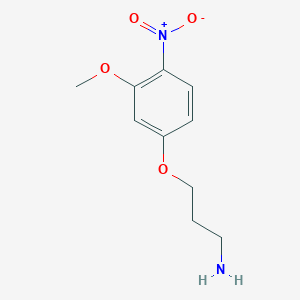 molecular formula C10H14N2O4 B7893802 3-(3-Methoxy-4-nitrophenoxy)propan-1-amine 
